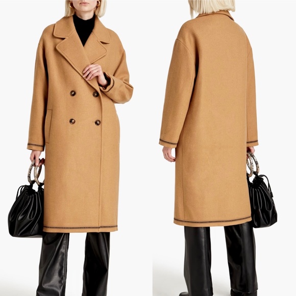 EACH X OTHER Paris Double Breasted Wool Blend Poetry Coat in Camel - NWOT - XL